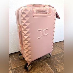 NWT Juicy Couture diamond pink 21” carry on suitcase luggage